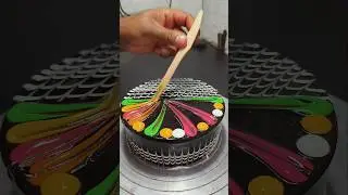 Simple Multi Colour Cake Decorating 😍 #shortsfeed #youtubeshorts #viral #cake #ytshorts #trending #y