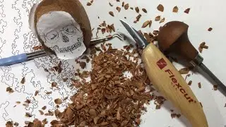 ASMR - Wood Carving a Skull (Pt. 4)