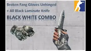 Broken Fang Gloves Unhinged + All Black Laminate Knife | BLACK WHITE COMBO | CS2 Showcase