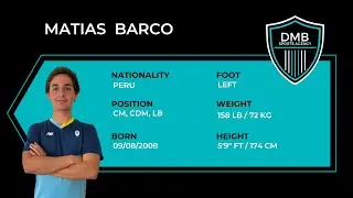 Matias Barco (CM, CDM, LB) Soccer Recruiting Video - Committed to Strive Academy