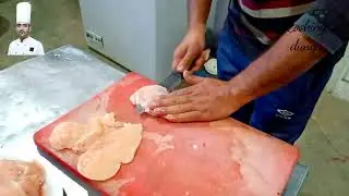 How to cut chicken breast for burgers | chicken fillet cutting