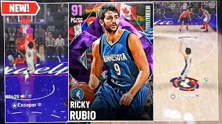 NEW AMETHYST RICKY RUBIO GAMEPLAY!! NEW BEST BUDGET PG BUT CURRY TAKES OVER TO WIN THE GAME!!