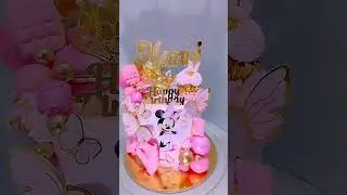 Minnie Mouse Theme Cake🩷🎀#youtubeshorts #viralvideo #viralshorts #cakedecorating #pinkcake #cake