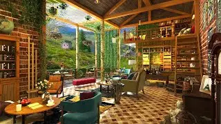 Cafe Space By The Lake On A Spring Morning | The Ticking Clock, The Relaxing Singing Birds, Comfort