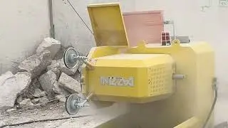 Wire saw S900 - 100hp cutting bench 22x24mt in Mexican travertine quarry