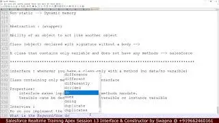 Salesforce Development Tra 13| Interface | Constructor | Default | Non Parameterized | Parameterized