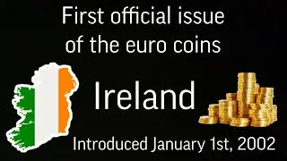Ireland euro coins 2002 - First official issue of the euro coins