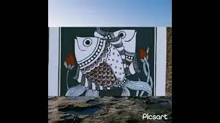 Madhubani Mithila Painting fish Work design ! Art Pinki