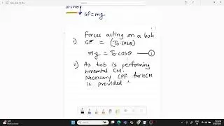 Concept of Conical Pendulum I Motion in Plane I Class XI