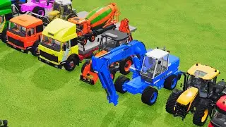 TRANSPORTING EXCAVATOR MIXER TRUCK TRACTORs Backhoe loaders Beamng.Drive Game FARMING SIMULATOR 22