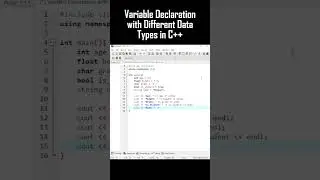 💻 Master C++ basics! Learn how to declare variables with different data types in just a few steps.