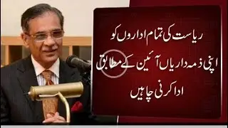 All state institutions must perform their duties according to constitution,CJ Pakistan