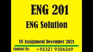 ENG201 Assignment 1 Fall 2021 Solution | ENG 201 VU Assignment Solution | Jobs 24 Hour