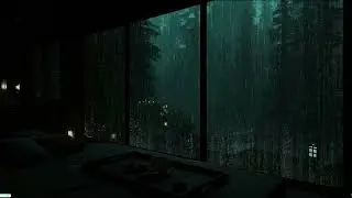 Rain Sounds in a Dark Bedroom at a Riverside Cabin 🌧 (No Ads) | Deep Sleep & Relaxation