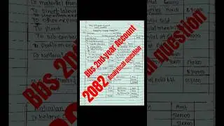 bbs 2nd year account 2082 solution// Analytical Questions solution//