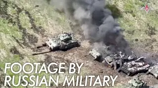 Russia releases video of drone strikes on Western-aided tanks in Zaporizhzhia, Ukraine