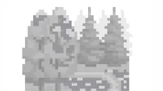 pixel art image featuring red-yellow autumn trees | Coloring Games