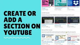 Create or Add a Section on YouTube Channel