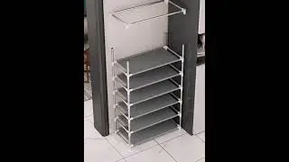 1pc Simple Assembly Shoe Cabinet, Floor Standing Shoe Storage Rack #comedy