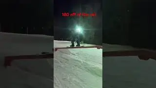 180 off of the rail  #snowboarding #snowboardlove #neversummer #burton #quicksilver ￼￼