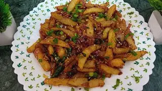 Restaurant Style Ghar Par🤗😋” #chillipotatorecipe #snacks #homemade 