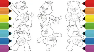 Care Bears Coloring Pages | Grumpy Bear, Share Bear, Funshine Bear, Bashful Heart Bear, Bedtime Bear