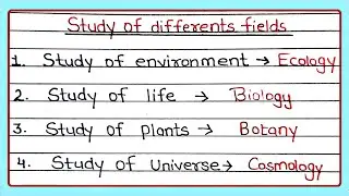 Study Of Different Fields | Different Types Of Studies And Their Names | Writely Education