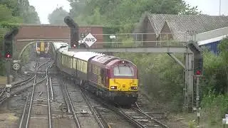 (HD) DB Schenker 67008 & 66150 work the VSOE at Tonbridge & Paddock Wood - 22/6/11