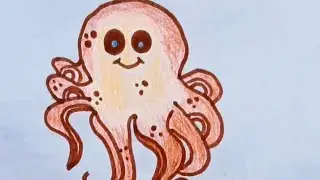Octopus easy drawing for kids #viralvideo #octopus #forkids #drawing #Easy Art DRK 