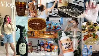 vlog- fall cleaning supplies +cleaning my house +$250 groceries +grwm +lunch date +cook w me +etc.
