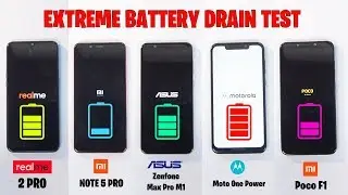 Realme 2 Pro vs MotoOnePower vs Zenfone Max Pro vs Note5Pro vs PocoF1 -EXTREME BATTERY DRAIN TEST 🔥
