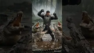 Crazy man with spike armor enters the pit of crocodiles