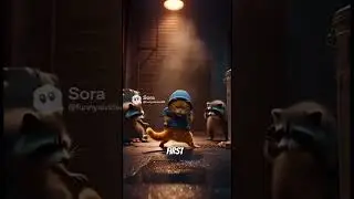 Trash panda fight!   #Sora2, #AIVideoGeneration, #AIPrompts, #CinematicAI, and #AIVideoArt