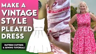How I made this vintage style pleated dress - Tutorial with everything you need to know!