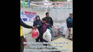 Winter relief distribution by Humanity aid for flood affected families