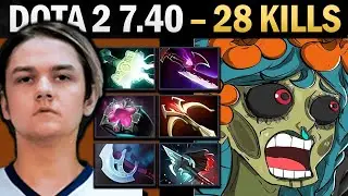 Muerta Pro Carry с 28 убийствами и 1100 GPM - геймплей Dota.