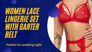 Women Lace Lingerie Set with Garter Belt Strap Bra and Panty Babydoll