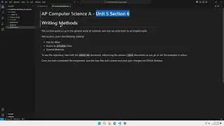 5.6 Writing Methods 0 - Introduction and Setup