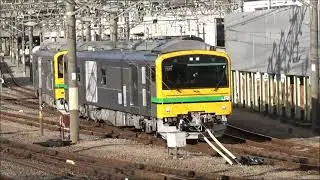 JR東日本八高線用新型ハイブリット車HB-220系最終14ユニット　GV-E197系TS08編成高崎入換