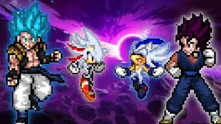 Hyper Shadic OP(Af) & Gogeta TP V3 OP(Af) VS Hyper Sonnow OP(Af) & Vegito OP(Af) in Mugen