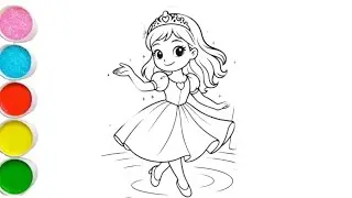 Dancing girl Drawing, Painting & Coloring For Kids and Toddlers_ Child Art