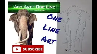 One Line Art - 25 /RIP Nedungamuwe wijaya raja (The largest tame elephant in South Asia)