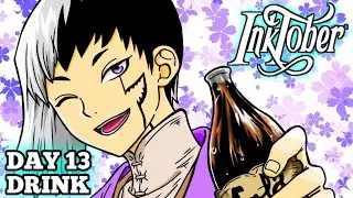 INKTOBER 2025 DAY 13 DRINK | GEN ASAGIRI drinking SENKU'S COLA | DR. STONE #drstone @ibisPaint 