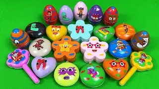 Rainbow SLIME 🌈 Looking Alphabet Lore, Numberblocks, Alphablocks in DOG Paw... Colorful, ASMR CLAY!