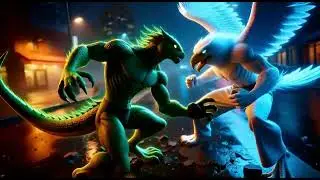 Ultra HD Action: Hybrid Beast Martial Arts Showdown | 3D Animated #animation  #4k  #fyp #scifi