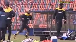 Zlatan Ibrahimovic's brutal flying kick on Christian Wilhelmsson in Sweden training
