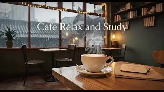 Warm Coffee Corner on a Rainy Day | Relaxing Bookshop Cafe Ambience for Study