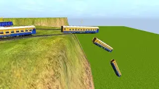 Trains Falls Into Deep Ravine | Kereta Api Jatuh Ke Jurang Yang Dalam | Trainz Simulator 2009