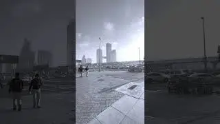 Modern Cityscape with Skyline and Urban Street Scene