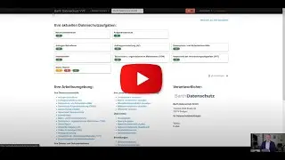 Barth Datenschutzmanagement Zentrale | VVT Portal Screen